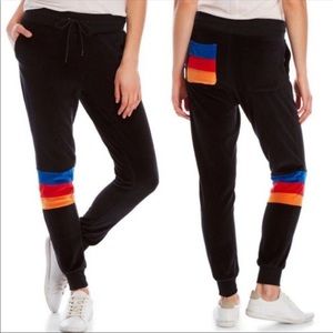 NWT C&C California Velour jogger with stripes SZ:L